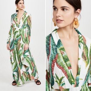 FARM Rio Forest Palm Pineapple Plunge Dress